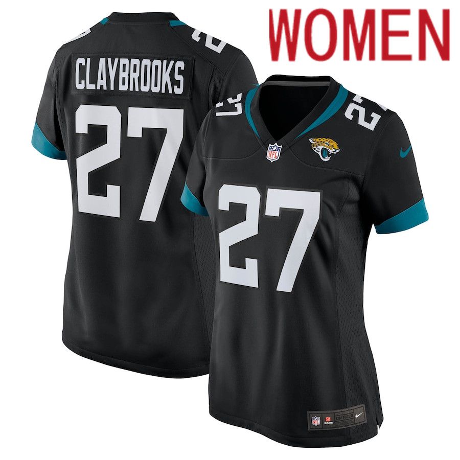 Women Jacksonville Jaguars #27 Chris Claybrooks Nike Black Game NFL Jersey->women nfl jersey->Women Jersey